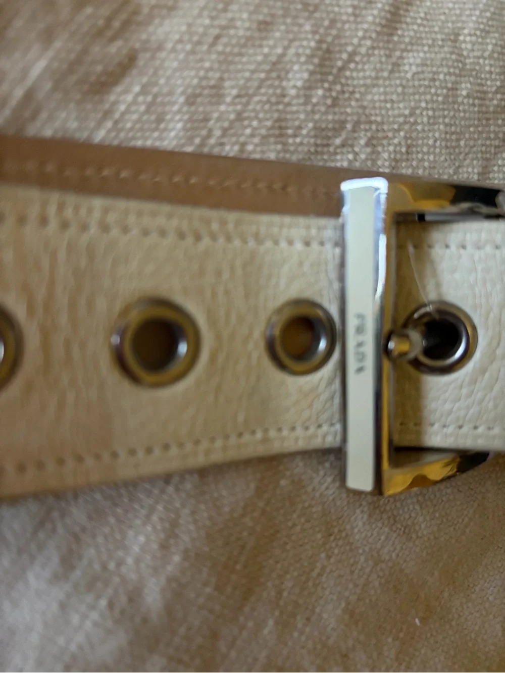 Prada white leather belt size 75